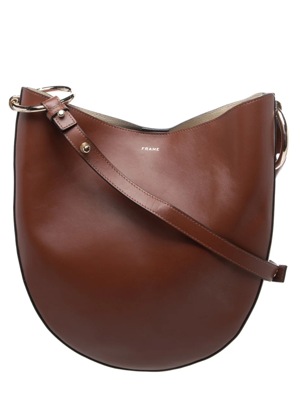 Frame Denim Chestnut Brown Crescent Shoulder Bag